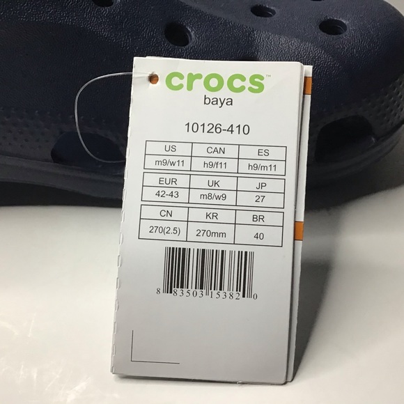 Crocs Baya Clogs Navy Blue Sizes M9/W11, M13 - Picture 8 of 9